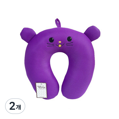 메쉬 목쿠션 34, 보라, 2개