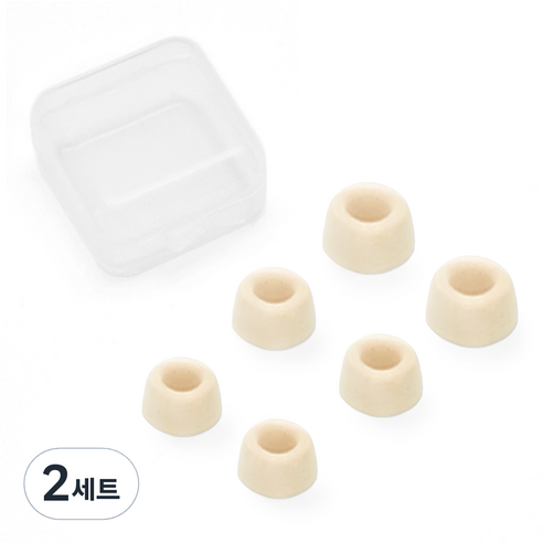 라이퍼텍 블루투스 이어폰 이어팁 플렉시핏 폼팁 3쌍 SML 혼합, 아이보리, 2세트
