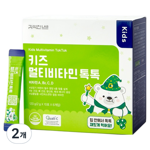김석진랩 키즈 멀티비타민 톡톡, 60회분, 120g, 2개