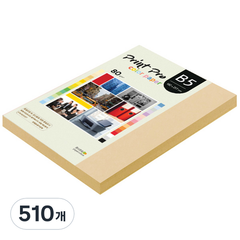 종이문화 프린트 프로 칼라 복사용지 No 03 베이지 80g, B5, 510개