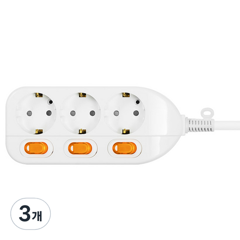 콤탭 개별스위치 멀티탭 3구 SHM-SG3C, 3개, 5m