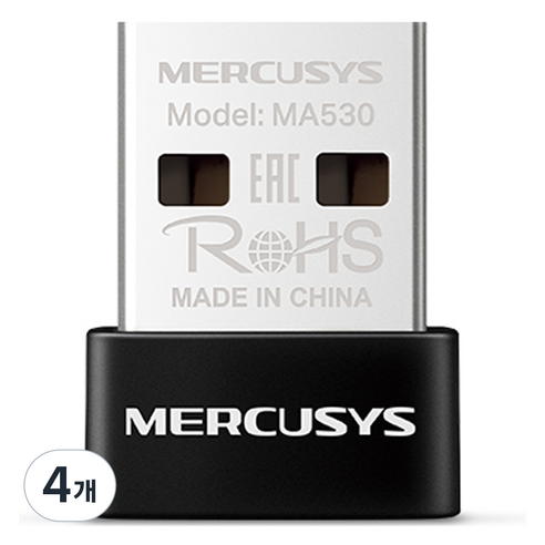 머큐시스 블루투스 5.4 나노 USB 어댑터, 블랙, 4개, MA530