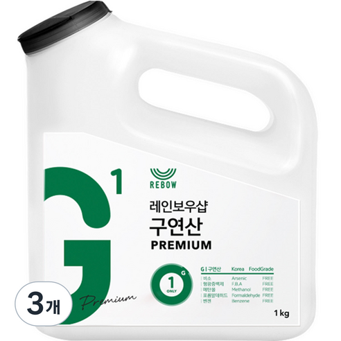 레인보우샵 구연산 프리미엄 왕톡톡이, 1kg, 3개