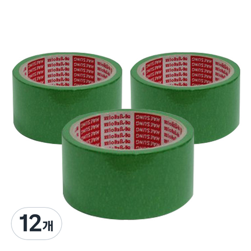 혜성 칼라 마스킹테이프 초록 48mm x 15m, 12개
