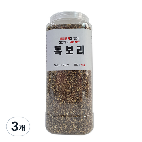 대한농산 통에담은 흑보리, 2kg, 3개