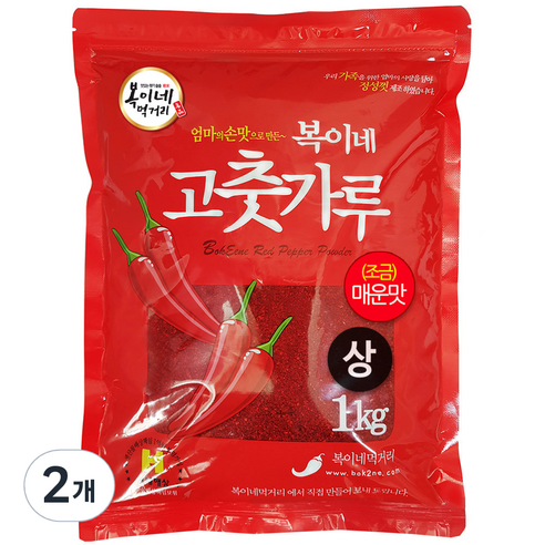 복이네먹거리 조금매운맛 고춧가루 김치용 상, 1kg, 2개