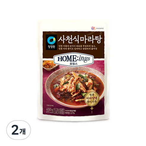 대상 청정원 호밍스 사천식마라탕, 450g, 2개