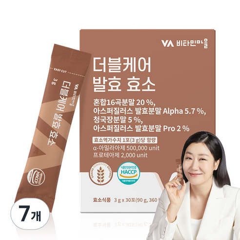 비타민마을 와이즈 더블케어 발효 효소 30p, 90g, 7개
