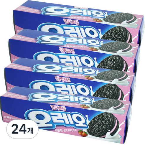 오레오 초콜릿 샌드위치 쿠키 딸기크림, 100g, 24개