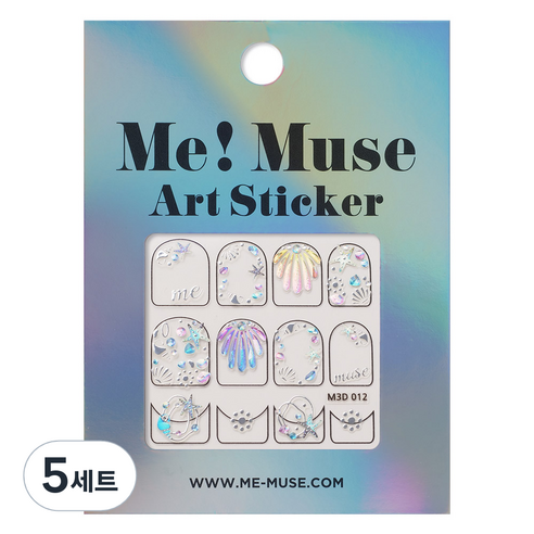 미뮤즈 네일 아트스티커, 언더더씨(M3D012), 5세트