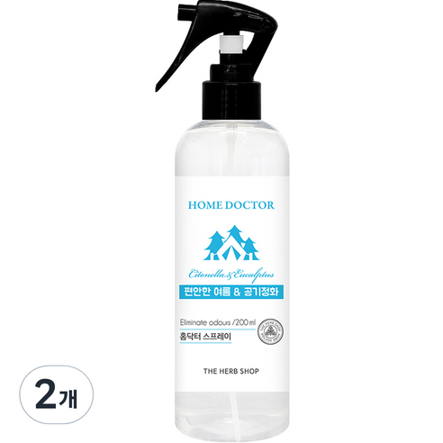 홈닥터 룸 스프레이 편안한 여름 & 시트로넬라 공기정화 스프레이 탈취제, 2개, 200ml