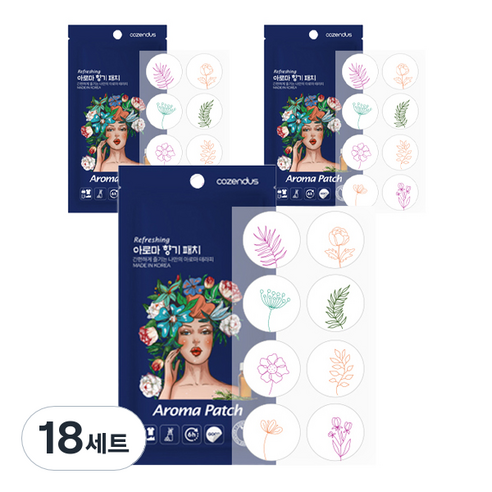 코젠더스 리프레싱 화관여인 향기패치 본품 8p 세트 랜덤발송, 0.8g, 18세트, 허브향