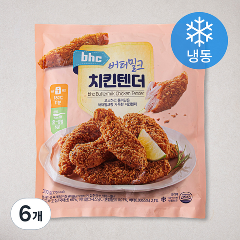 BHC 버터밀크 치킨텐더 (냉동), 300g, 6개