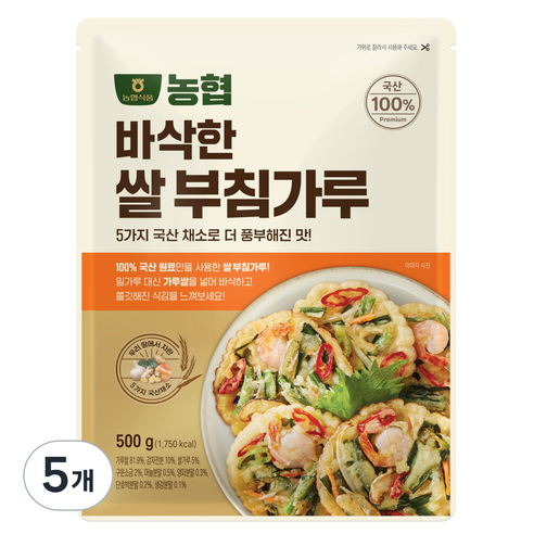 농협식품 바삭한 쌀부침가루, 500g, 5개