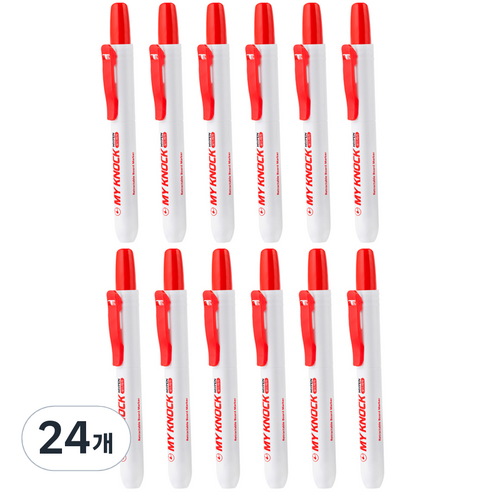 마이펜 마이노크 보드마카 M, RED, 24개