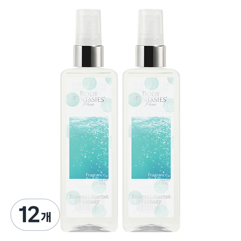 바디판타지 바디미스트 퓨어 에메랄드 셔벗 판타지 시트러스 비누 향, 118ml, 12개