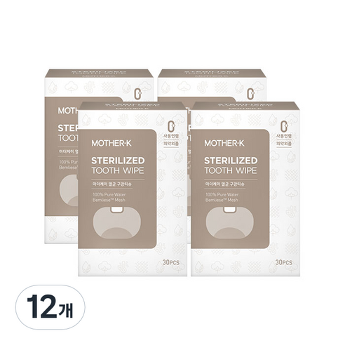 마더케이 멸균 구강티슈 30p, 120g, 12개