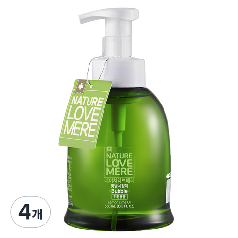 네이쳐러브메레 젖병 세정제 거품 용기, 550ml, 4개