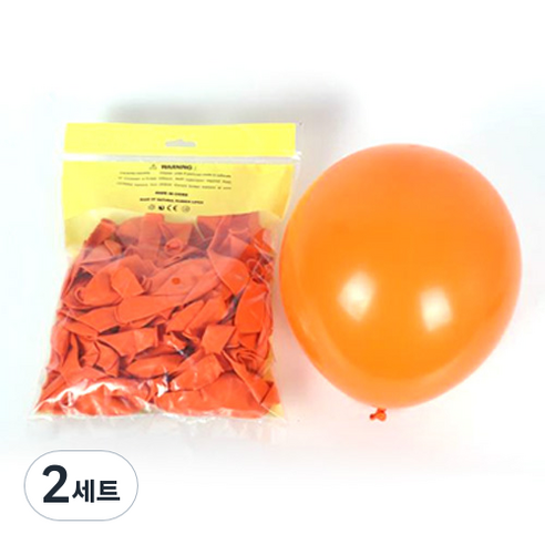 일반풍선 25cm 100p, 오렌지, 2세트
