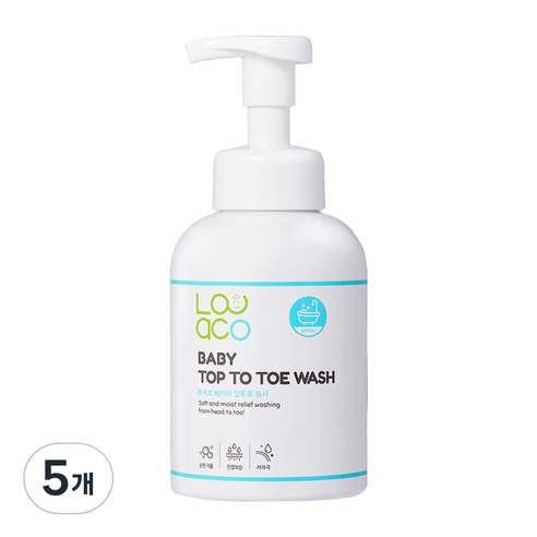루아코 베이비 탑투토워시, 500ml, 5개