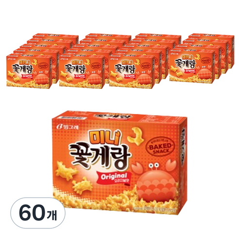 꽃게랑 미니 오리지널, 40g, 60개