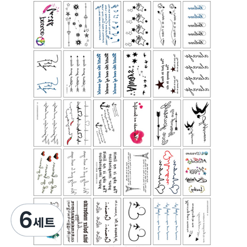 달모아 타투 스티커 30종 세트, U, 6세트