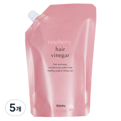 어퓨 라즈베리 헤어 식초 리필용 라즈베리향, 400ml, 5개