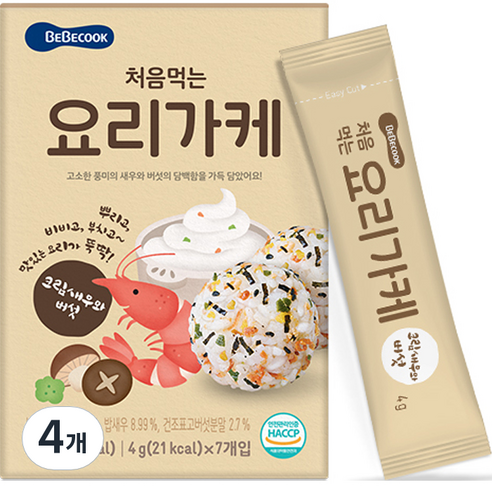 베베쿡 처음먹는 요리가케, 4개, 크림새우버섯, 28g