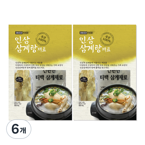 청솔 인삼 삼계탕재료, 68g, 6개