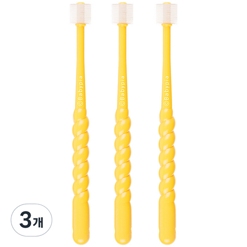예꼬맘 360도 베이비용 칫솔 1단계, 옐로우, 3개입, 3개