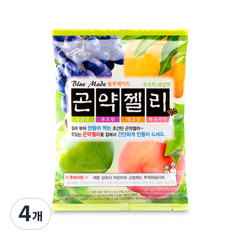 밀양한천 블루메이드 곤약젤리 믹스, 242g, 4개