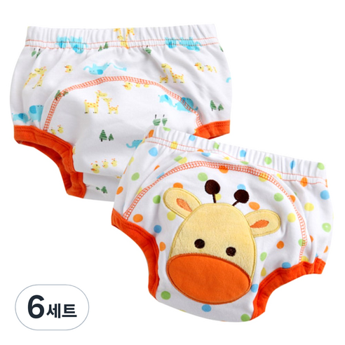 조이멀티 배변훈련팬티 2입, 기린F (주황), 6세트