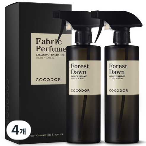 코코도르 룸 앤 패브릭 퍼퓸 섬유탈취제, 500ml, 4개, 포레스트 던
