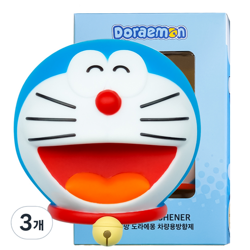 벨르아망 도라에몽 빅페이스 리필형 차량용방향제, 3개, 프레쉬 코튼