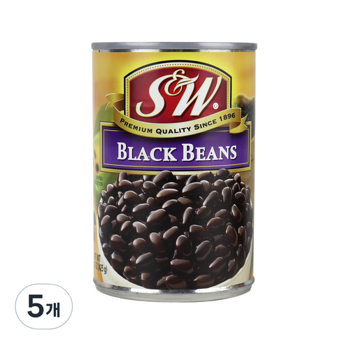 에스앤더블유 블랙빈 통조림, 425g, 5개