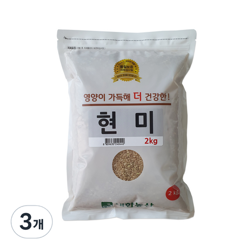 대한농산 현미, 2kg, 3개