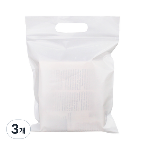 PE 지퍼 비닐쇼핑백 15호 15 x 21 + 4 cm 50p, 화이트, 3개