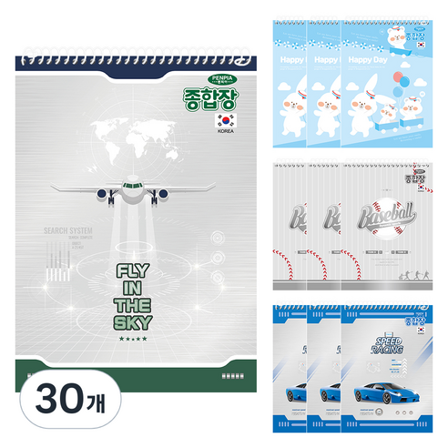 펜피아 2000 무선 남아용 종합장, 랜덤 발송, 30개