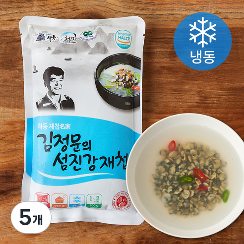 김정문 하동 재첩 섬진강 재첩국 1~2인분 (냉동), 500g, 5개