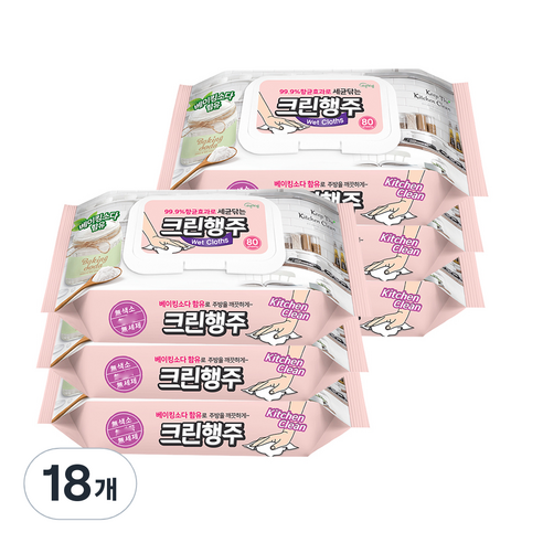 자연처럼 베이킹소다함유 크린행주, 80개입, 18개