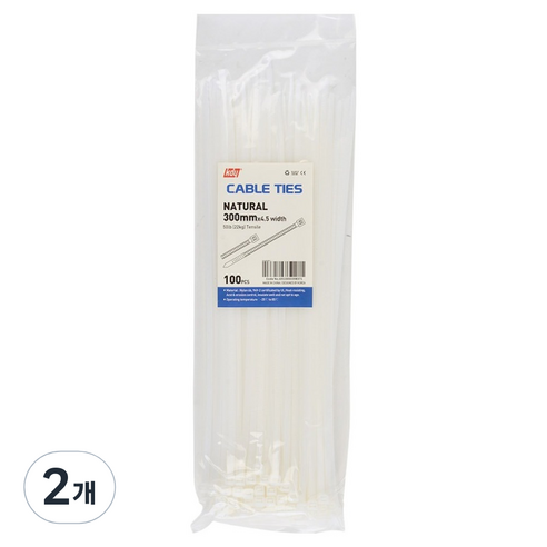 케이디와이 케이블타이 100p, 백, 2개