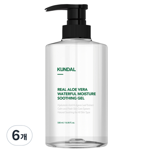 쿤달 리얼 알로에 베라 모이스처 수딩젤, 6개, 500ml