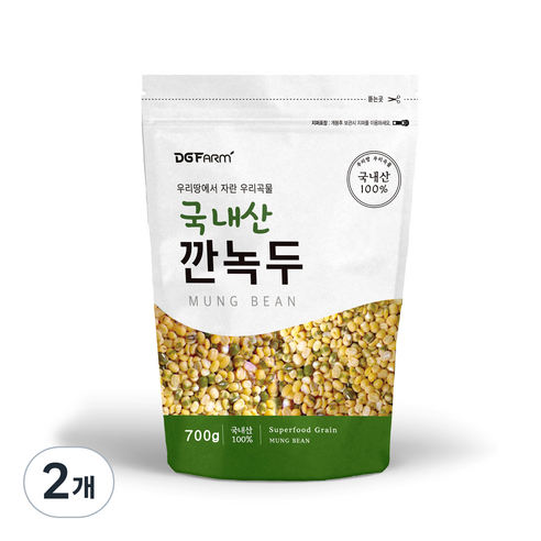 건강한밥상 국산 깐녹두, 700g, 2개