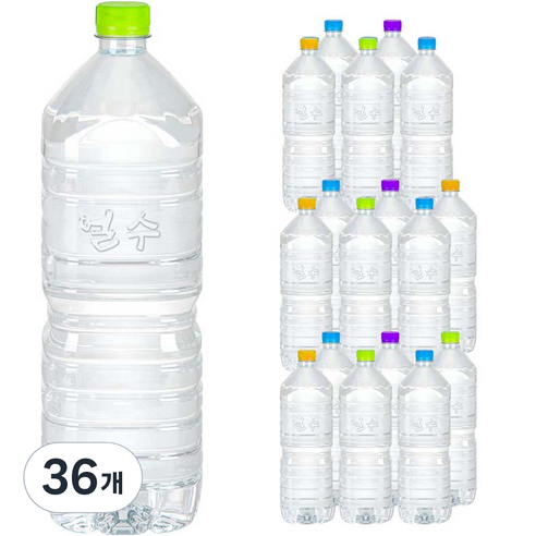 얼수 무라벨 생수, 2L, 36개