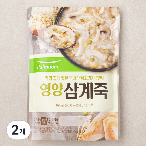 풀무원 영양 삼계죽, 450g, 2개