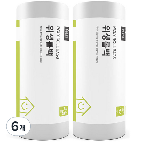 생활미소 위생롤백 소 17 x 25 cm 500p, 500개입, 6개