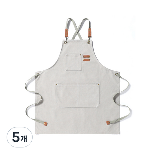 금깨비 바리스타 앞치마, 아이보리, 5개