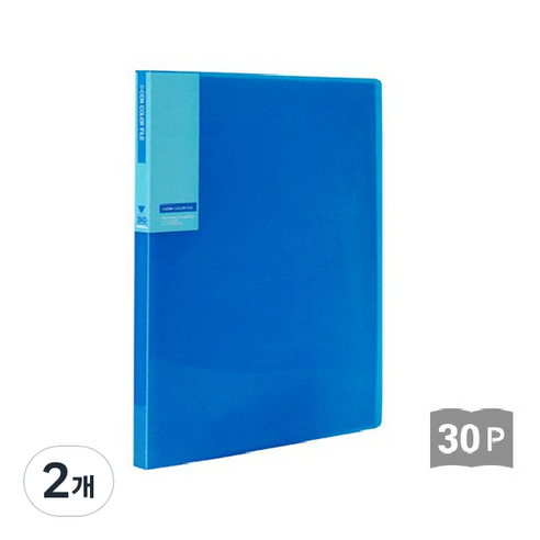 희망 아이콘 18mm 30매입 클리어 화일, 청색, 2개