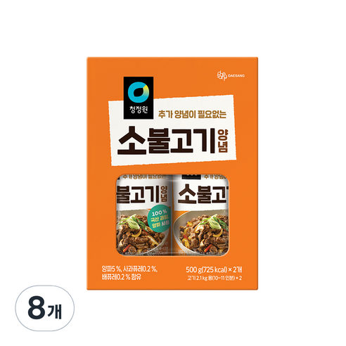 대상 청정원 소불고기양념, 500g, 8개
