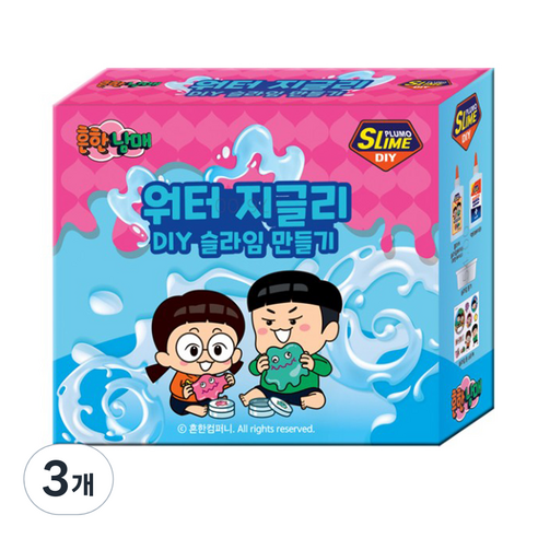 흔한남매 워터 지글리 DIY 슬라임 만들기, 3개, 투명색